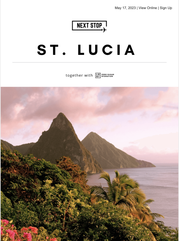 Next Stop email screenshot